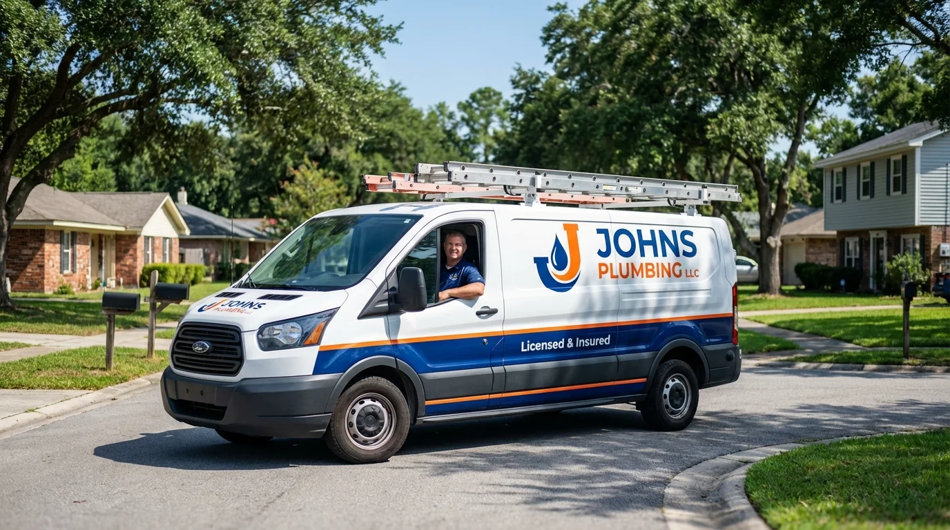 Johns Plumbing LLC service van in King, WI
